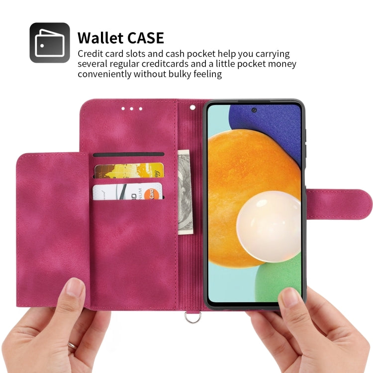 For Samsung Galaxy A24 4G Global Skin-feel Flowers Embossed Wallet Leather Phone Case