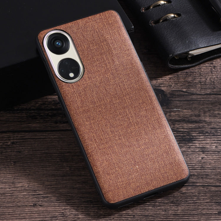 For OPPO Reno8 T 5G Cloth Texture PU + TPU Phone Case