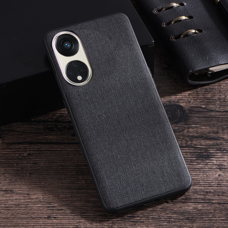 For OPPO Reno8 T 5G Cloth Texture PU + TPU Phone Case
