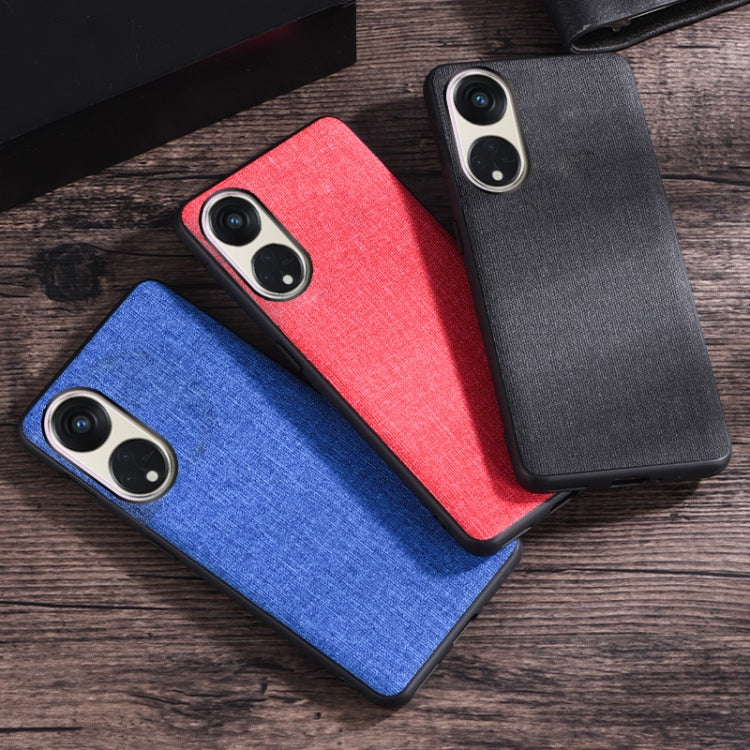 For OPPO Reno8 T 5G Cloth Texture PU + TPU Phone Case