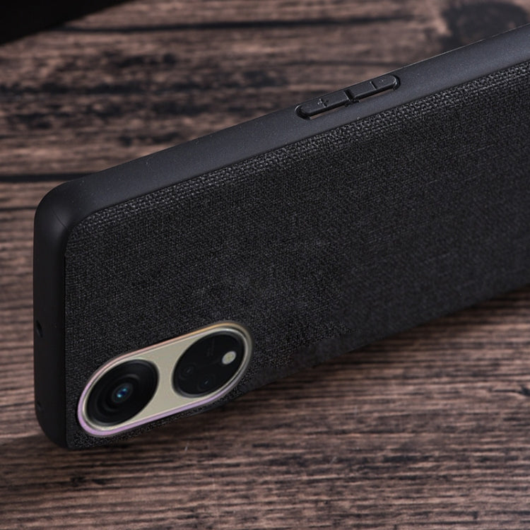 For OPPO Reno8 T 5G Cloth Texture PU + TPU Phone Case