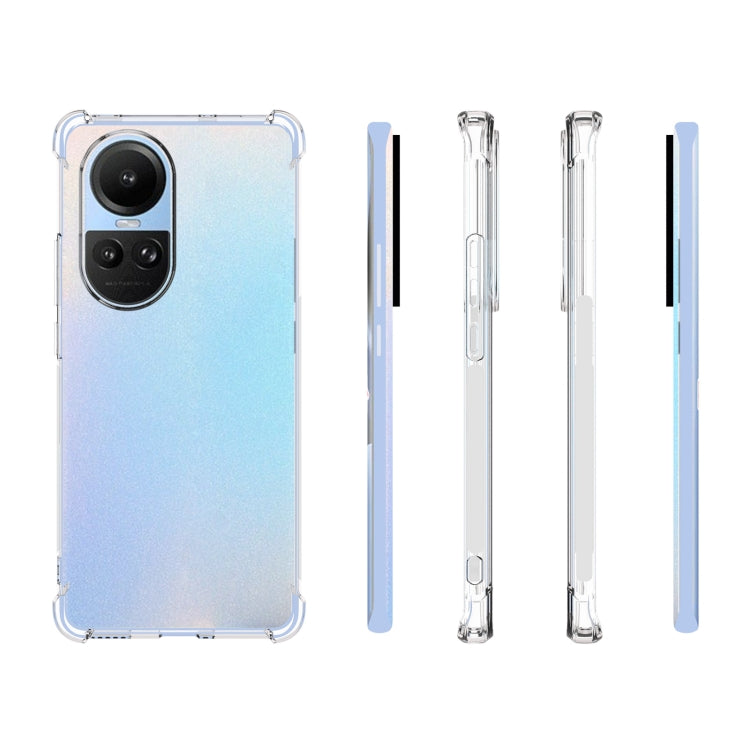 For OPPO Reno10 / 10 Pro Global Shockproof Non-slip Thickening TPU Phone Case(Transparent)