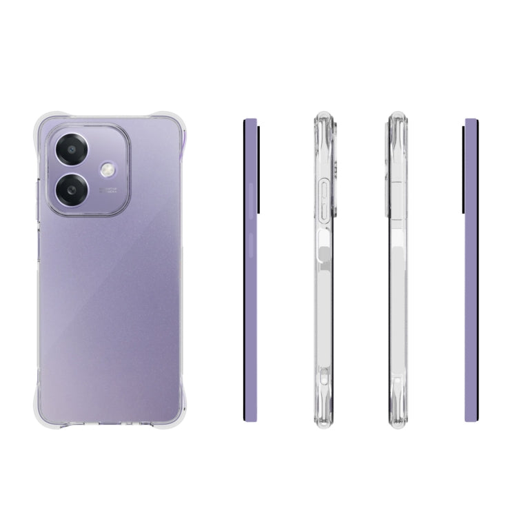 For OPPO A3x 5G Global Shockproof Non-slip Thickening TPU Phone Case - Transparent