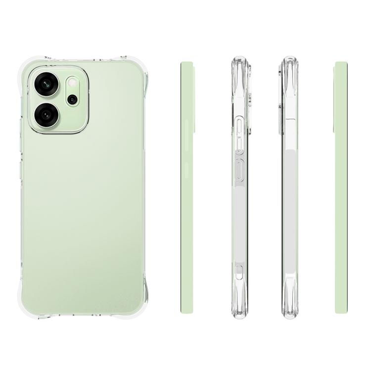 For OPPO Reno14 5G Global Shockproof Non-slip Thickening TPU Phone Case - Transparent
