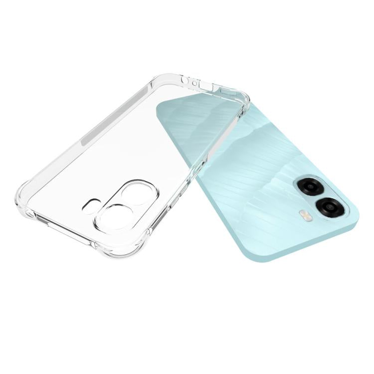 For OPPO A6x 4G / 5G Shockproof Non-slip Thickening TPU Phone Case - Transparent