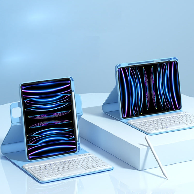 HB102 Magnetic Detachable Rotatable Bluetooth Keyboard Leather Case For iPad 10.2 2021 / 2020 / 2019