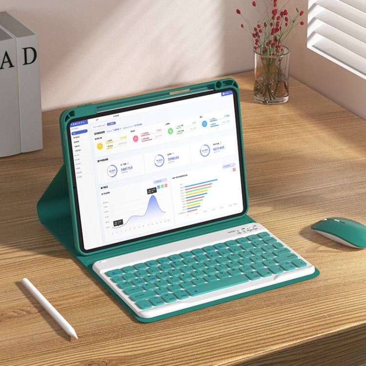 HB102 Magnetic Detachable Rotatable Bluetooth Keyboard Leather Case For iPad 10.2 2021 / 2020 / 2019