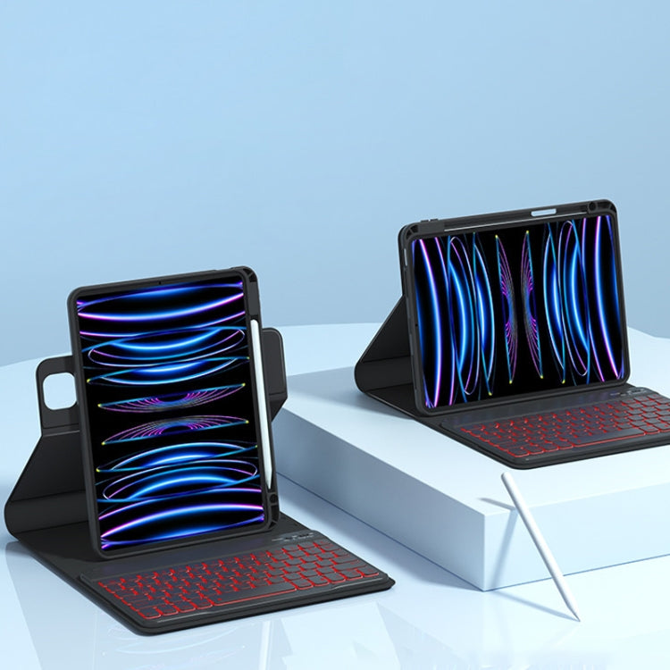 HB102D Backlight Magnetic Detachable Rotatable Bluetooth Keyboard Leather Case For iPad 10.2 2021/2020/2019