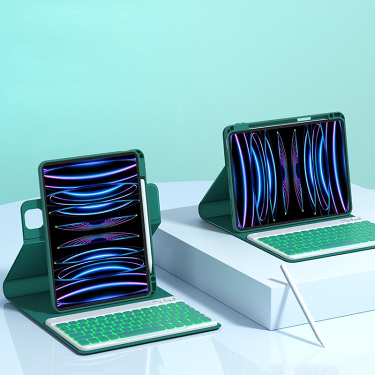 HB102D Backlight Magnetic Detachable Rotatable Bluetooth Keyboard Leather Case For iPad 10.2 2021/2020/2019