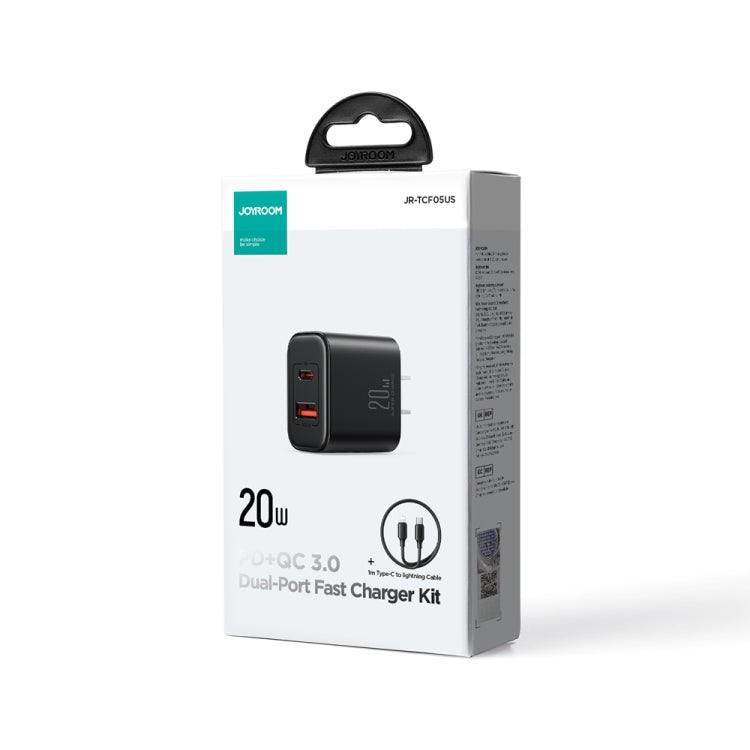 J0YROOM TCF05 20W USB+USB-C/Type-C Dual Interface Fast Charger Set, Specification:US Plug