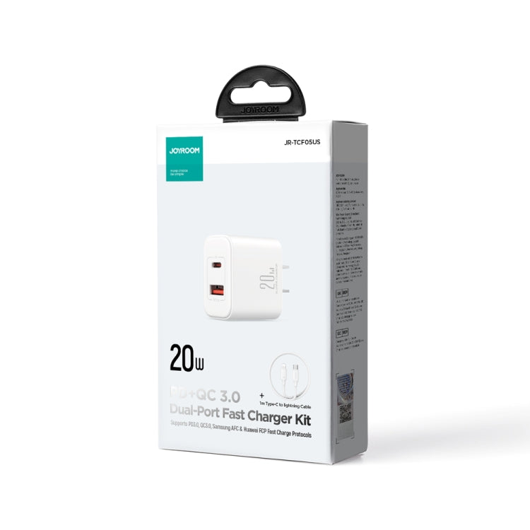 J0YROOM TCF05 20W USB+USB-C/Type-C Dual Interface Fast Charger Set, Specification:US Plug