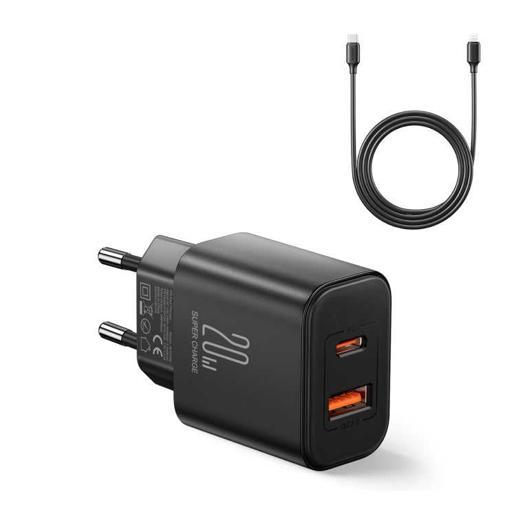 J0YROOM TCF05 20W USB+USB-C/Type-C Dual Interface Fast Charger Set, Specification:EU Plug