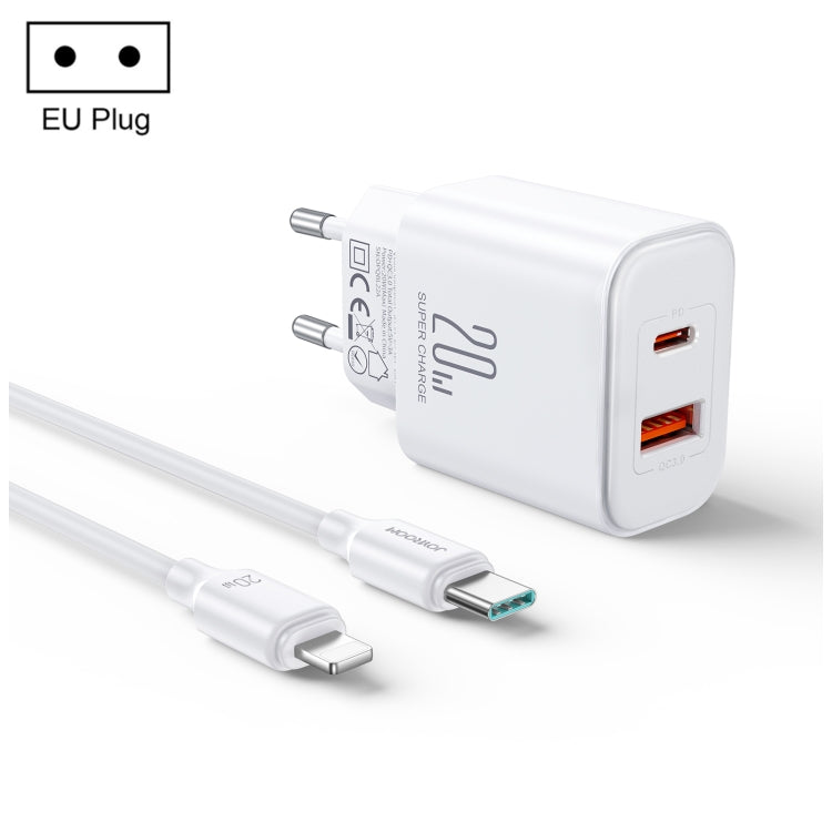 J0YROOM TCF05 20W USB+USB-C/Type-C Dual Interface Fast Charger Set, Specification:EU Plug
