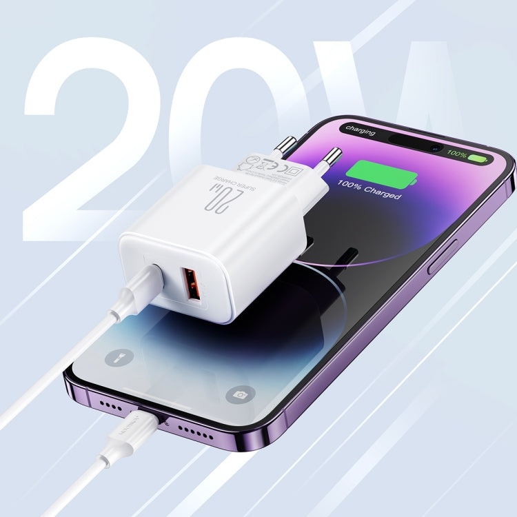 J0YROOM TCF05 20W USB+USB-C/Type-C Dual Interface Fast Charger Set, Specification:EU Plug
