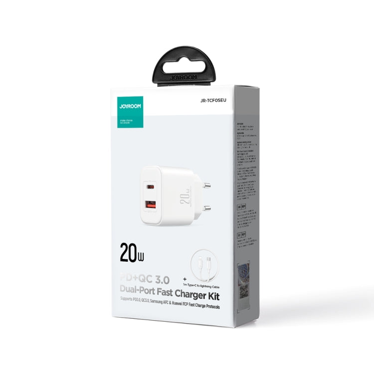 J0YROOM TCF05 20W USB+USB-C/Type-C Dual Interface Fast Charger Set, Specification:EU Plug