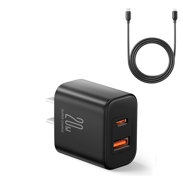 J0YROOM TCF05 20W USB+USB-C/Type-C Dual Interface Fast Charger Set, Specification:CN Plug