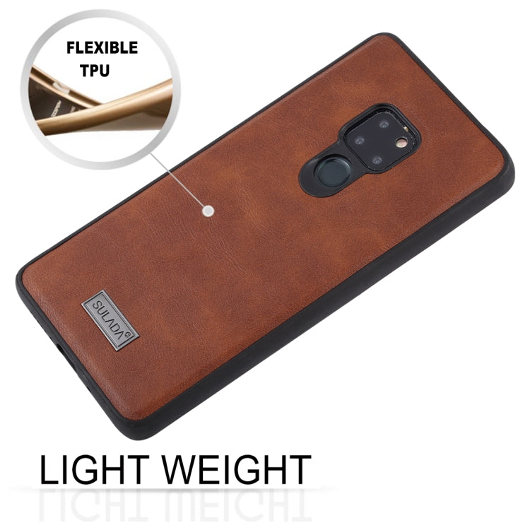 For Huawei Mate 20 SULADA Shockproof TPU + Handmade Leather Protective Case