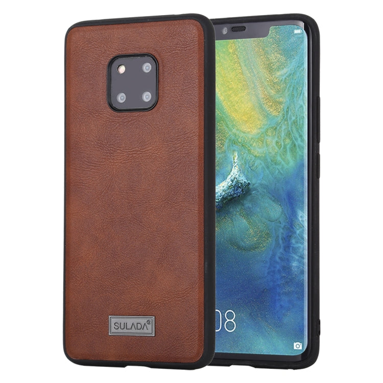 For Huawei Mate 20 Pro SULADA Shockproof TPU + Handmade Leather Protective Case