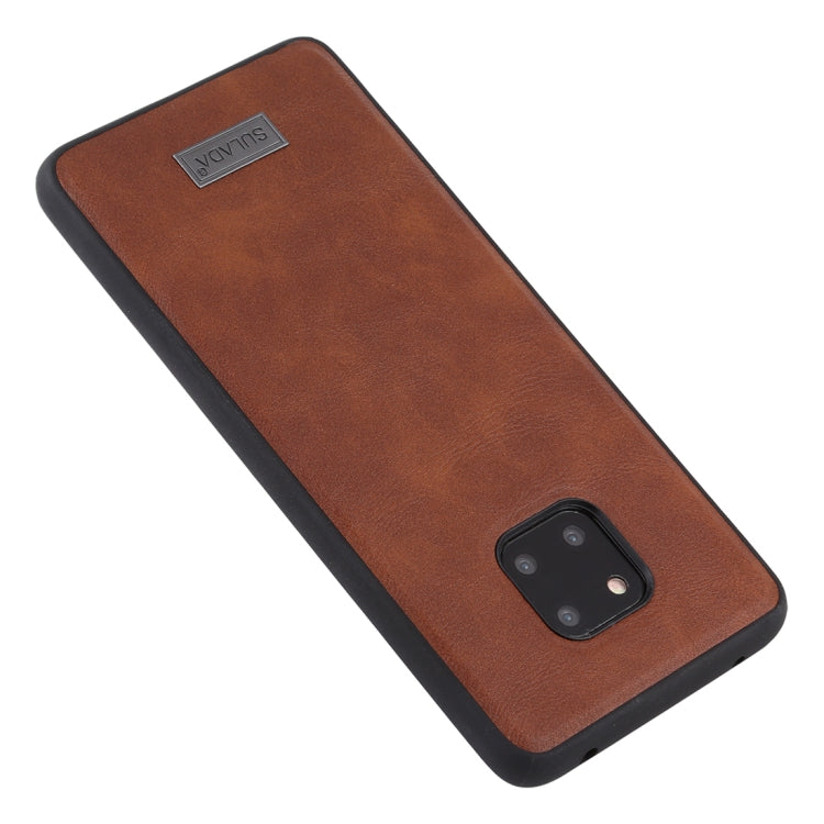 For Huawei Mate 20 Pro SULADA Shockproof TPU + Handmade Leather Protective Case