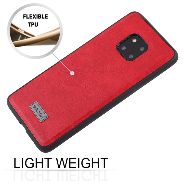 For Huawei Mate 20 Pro SULADA Shockproof TPU + Handmade Leather Protective Case