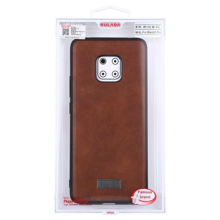 For Huawei Mate 20 Pro SULADA Shockproof TPU + Handmade Leather Protective Case