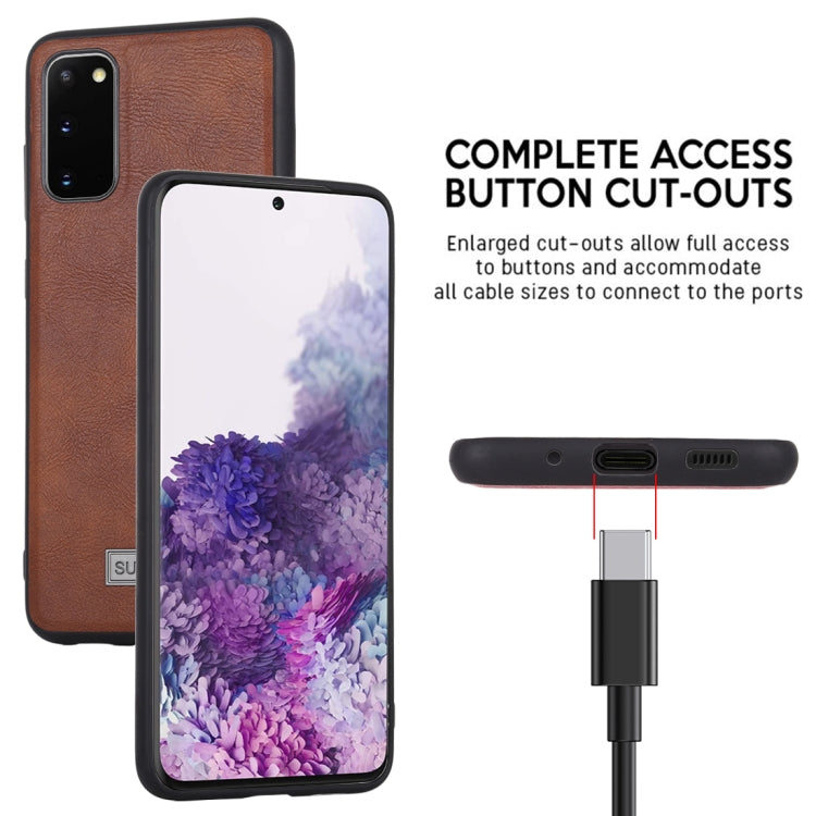 For Samsung Galaxy S20 SULADA Shockproof TPU + Handmade Leather Protective Case