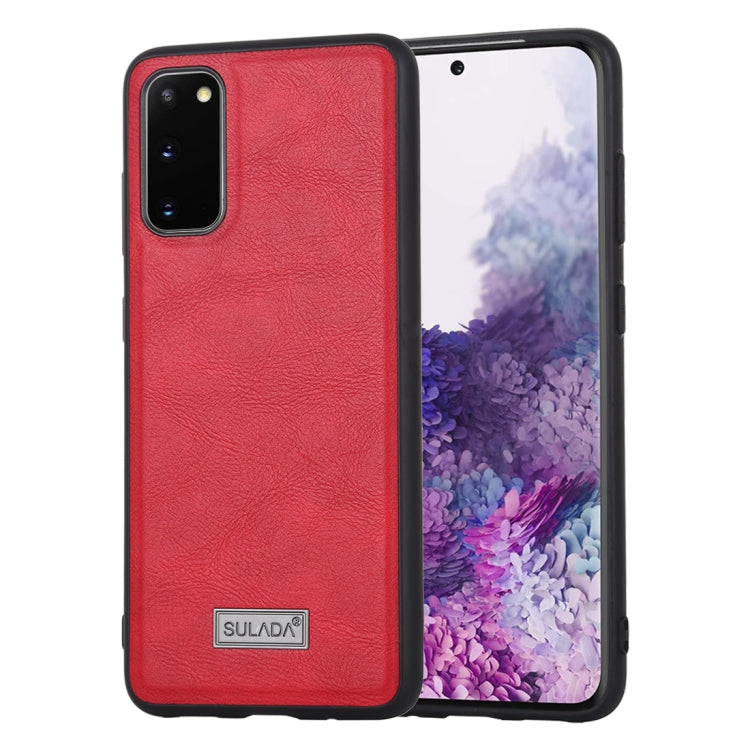 For Samsung Galaxy S20 SULADA Shockproof TPU + Handmade Leather Protective Case
