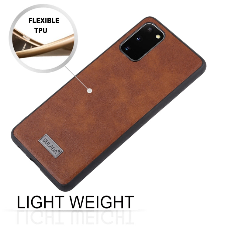 For Samsung Galaxy S20 SULADA Shockproof TPU + Handmade Leather Protective Case