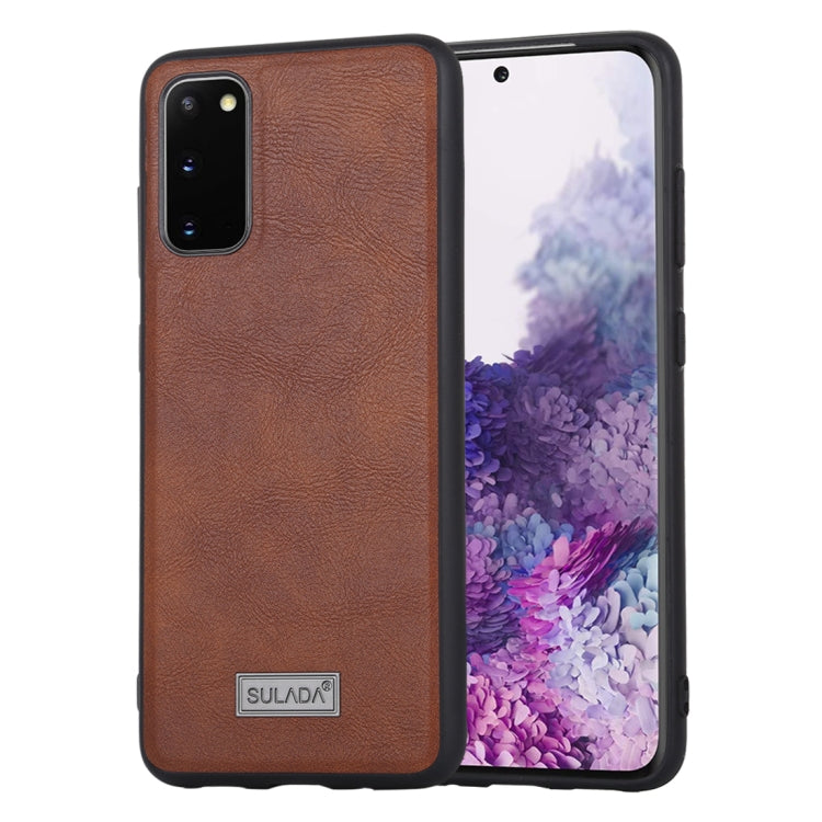 For Samsung Galaxy S20 SULADA Shockproof TPU + Handmade Leather Protective Case