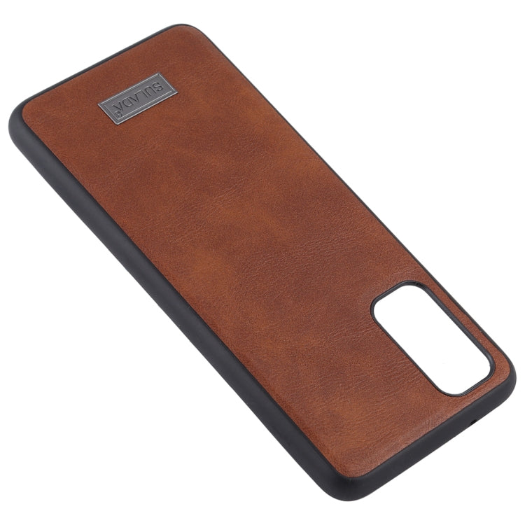 For Samsung Galaxy S20 SULADA Shockproof TPU + Handmade Leather Protective Case