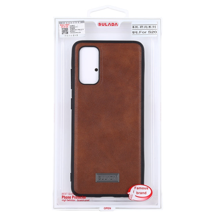 For Samsung Galaxy S20 SULADA Shockproof TPU + Handmade Leather Protective Case