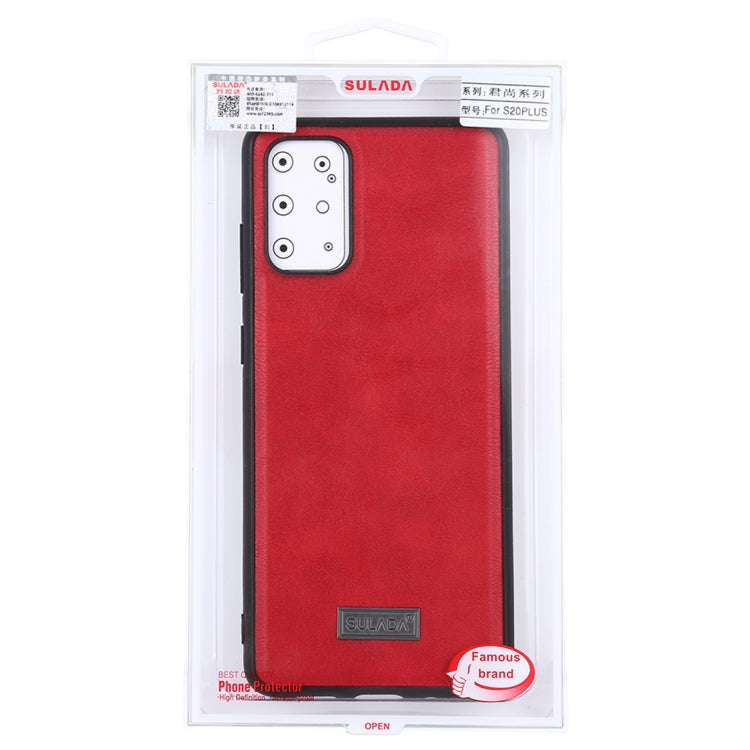 For Samsung Galaxy S20 Plus SULADA Shockproof TPU + Handmade Leather Protective Case