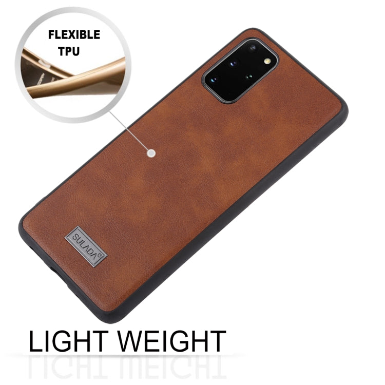For Samsung Galaxy S20 Plus SULADA Shockproof TPU + Handmade Leather Protective Case