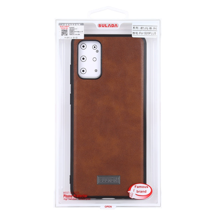 For Samsung Galaxy S20 Plus SULADA Shockproof TPU + Handmade Leather Protective Case