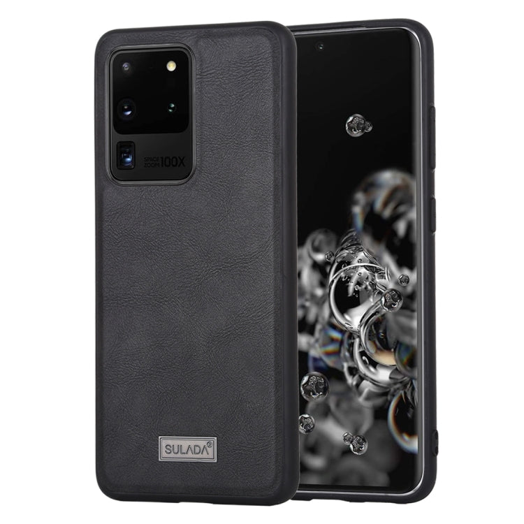 For Samsung Galaxy S20 Ultra SULADA Shockproof TPU + Handmade Leather Protective Case