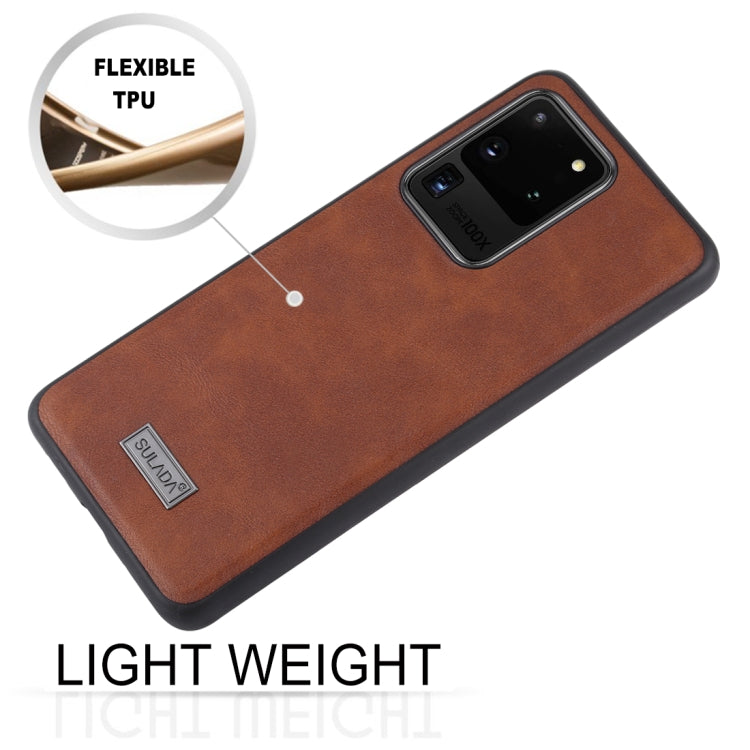For Samsung Galaxy S20 Ultra SULADA Shockproof TPU + Handmade Leather Protective Case