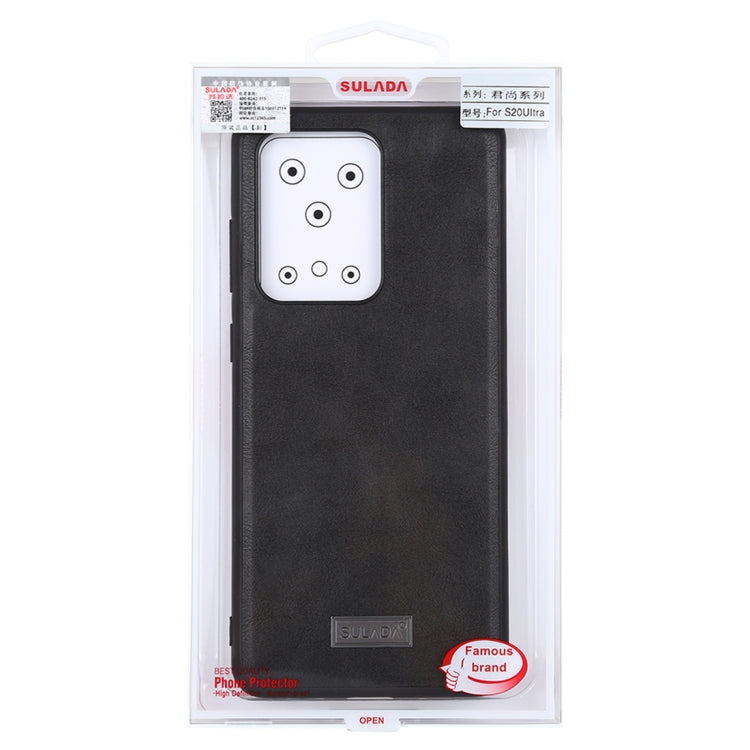 For Samsung Galaxy S20 Ultra SULADA Shockproof TPU + Handmade Leather Protective Case