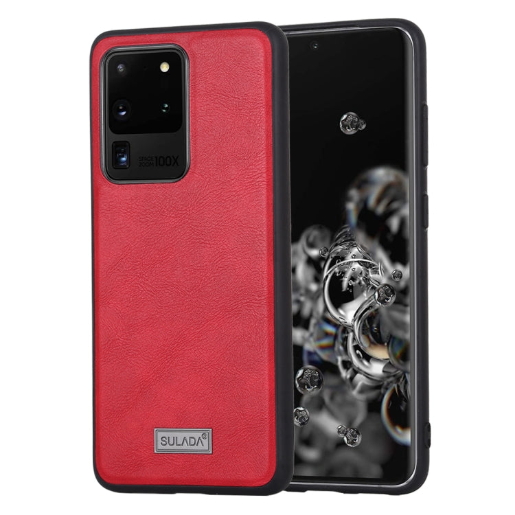 For Samsung Galaxy S20 Ultra SULADA Shockproof TPU + Handmade Leather Protective Case