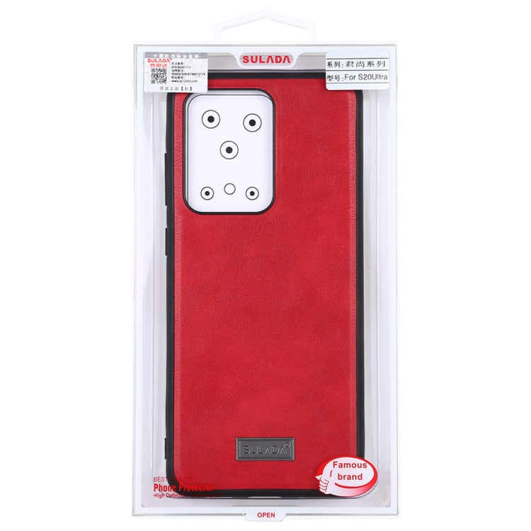 For Samsung Galaxy S20 Ultra SULADA Shockproof TPU + Handmade Leather Protective Case