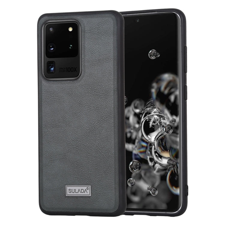 For Samsung Galaxy S20 Ultra SULADA Shockproof TPU + Handmade Leather Protective Case
