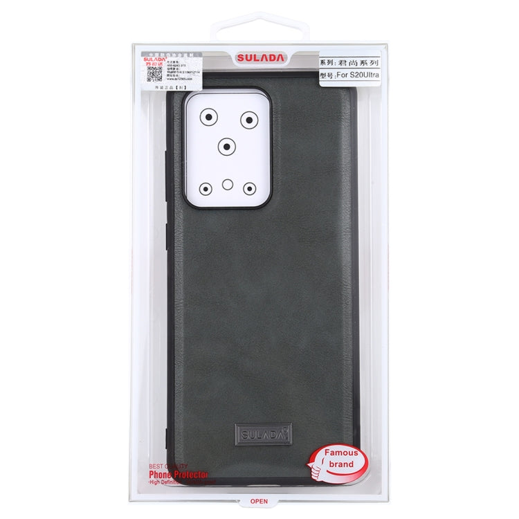 For Samsung Galaxy S20 Ultra SULADA Shockproof TPU + Handmade Leather Protective Case