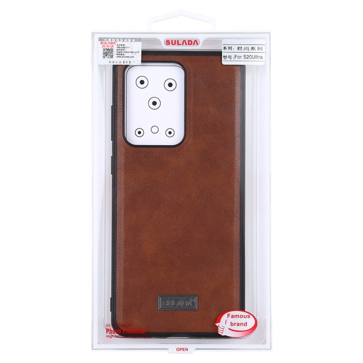 For Samsung Galaxy S20 Ultra SULADA Shockproof TPU + Handmade Leather Protective Case