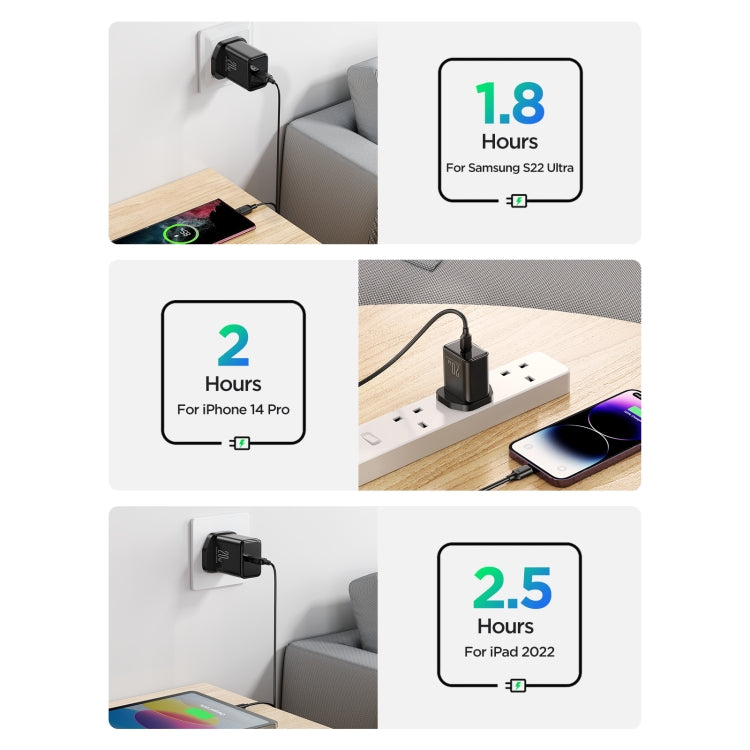 JOYROOM TCF06 Flash Series 20W USB-C/Type-C Single Port Charger, Specification:UK Plug