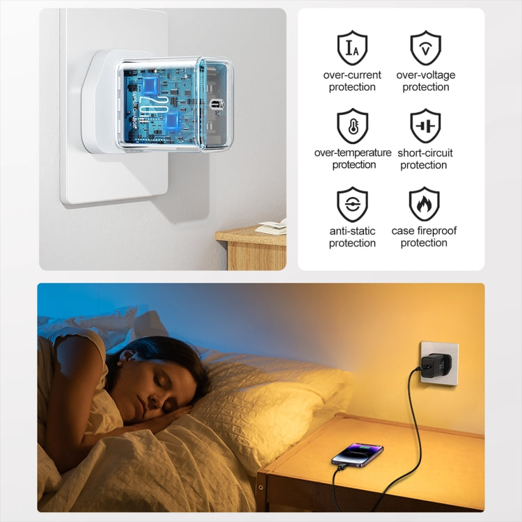 JOYROOM TCF06 Flash Series 20W USB-C/Type-C Single Port Charger Set, Specification:UK Plug