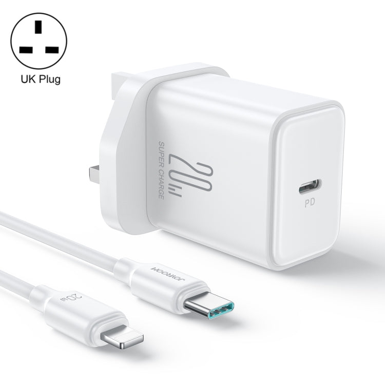 JOYROOM TCF06 Flash Series 20W USB-C/Type-C Single Port Charger Set, Specification:UK Plug