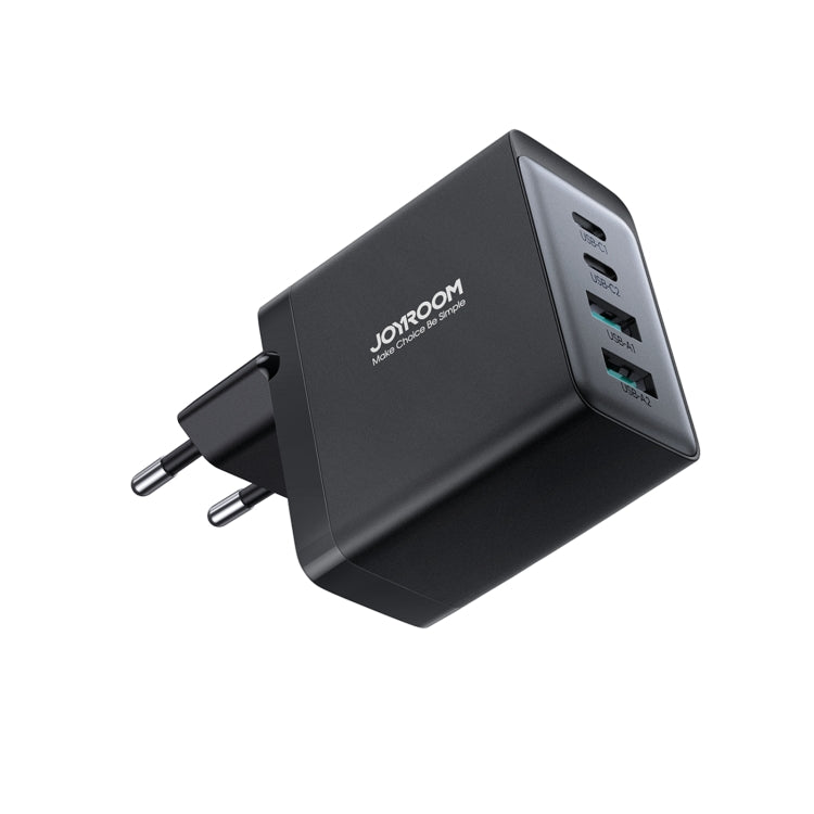 JOYROOM TCG02 Gallium Nitride 67W Dual USB+Dual USB-C/Type-C Multi-Port Charger Set, Specification:EU Plug(Black)