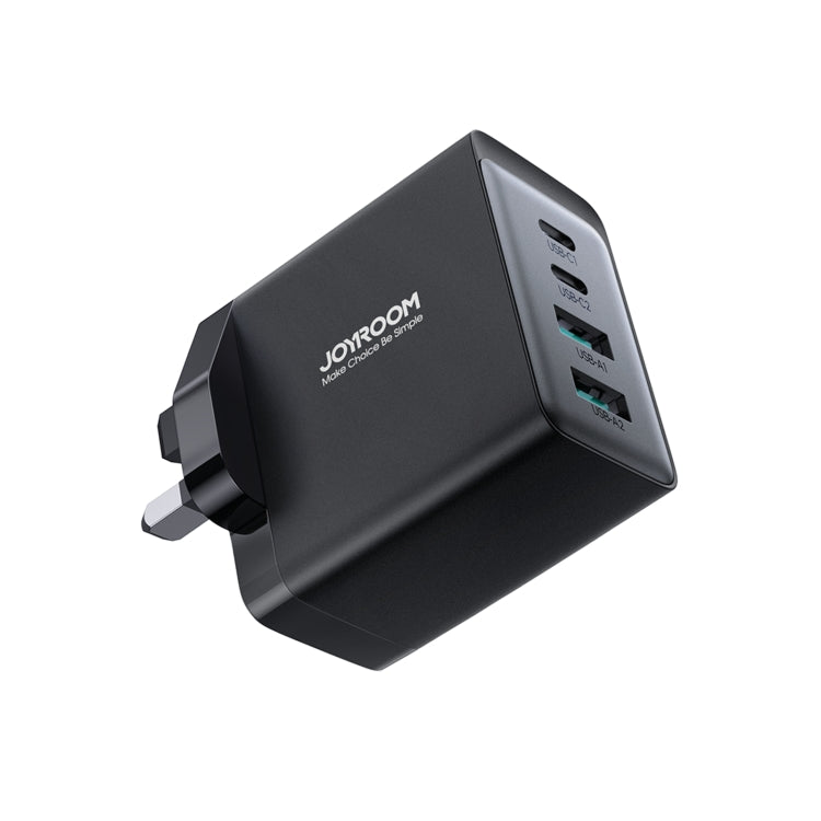 JOYROOM TCG02 Gallium Nitride 67W Dual USB+Dual USB-C/Type-C Multi-Port Charger Set, Specification:UK Plug(Black)