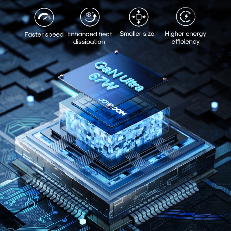 JOYROOM TCG02 Gallium Nitride 67W Dual USB+Dual USB-C/Type-C Multi-Port Charger Set, Specification:UK Plug(Black)