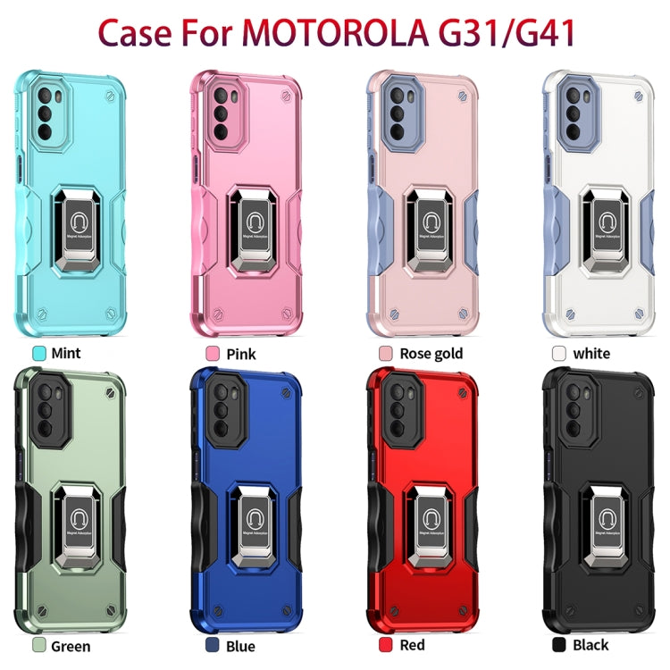 For Motorola Moto G31 / G41 Non-slip Shockproof Armor Phone Case with Ring Holder