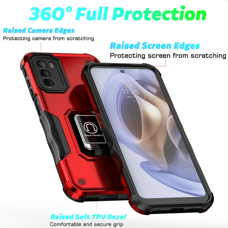 For Motorola Moto G31 / G41 Non-slip Shockproof Armor Phone Case with Ring Holder